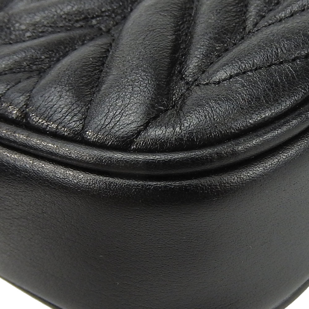 COACH Waist bag F38678 leather black Women Used Authentic