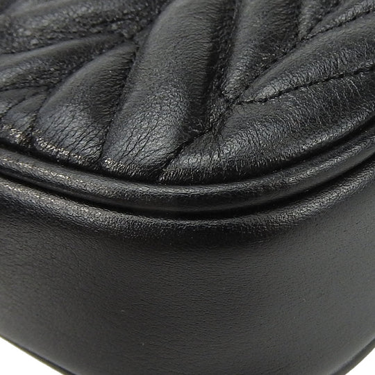 COACH Waist bag F38678 leather black Women Used Authentic