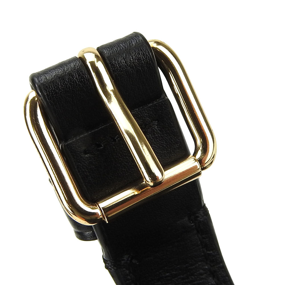 COACH Waist bag F38678 leather black Women Used Authentic