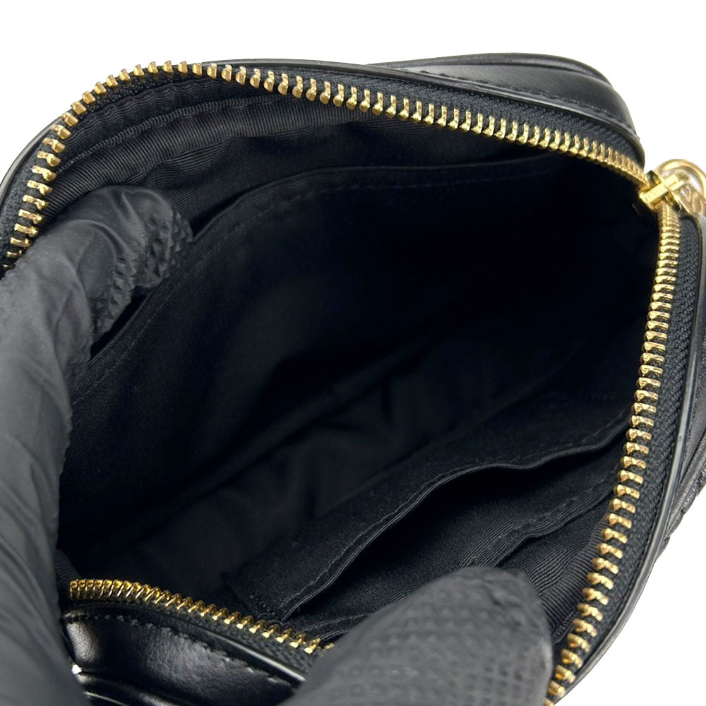 COACH Waist bag F38678 leather black Women Used Authentic