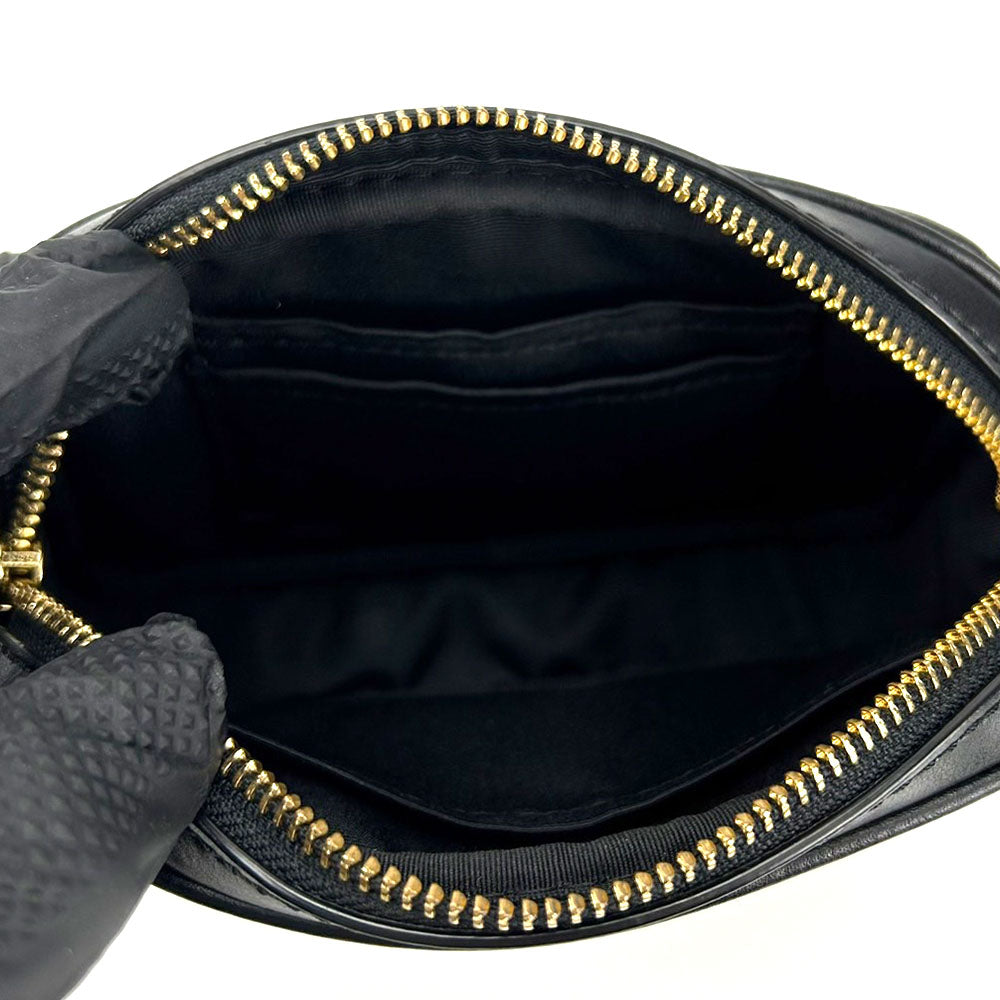 COACH Waist bag F38678 leather black Women Used Authentic