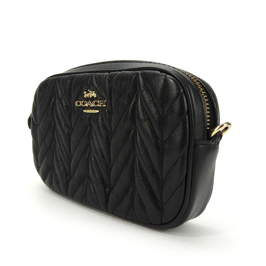 COACH Waist bag F38678 leather black Women Used Authentic