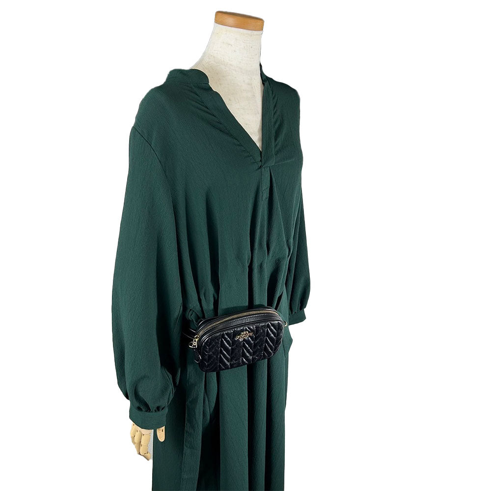 COACH Waist bag F38678 leather black Women Used Authentic