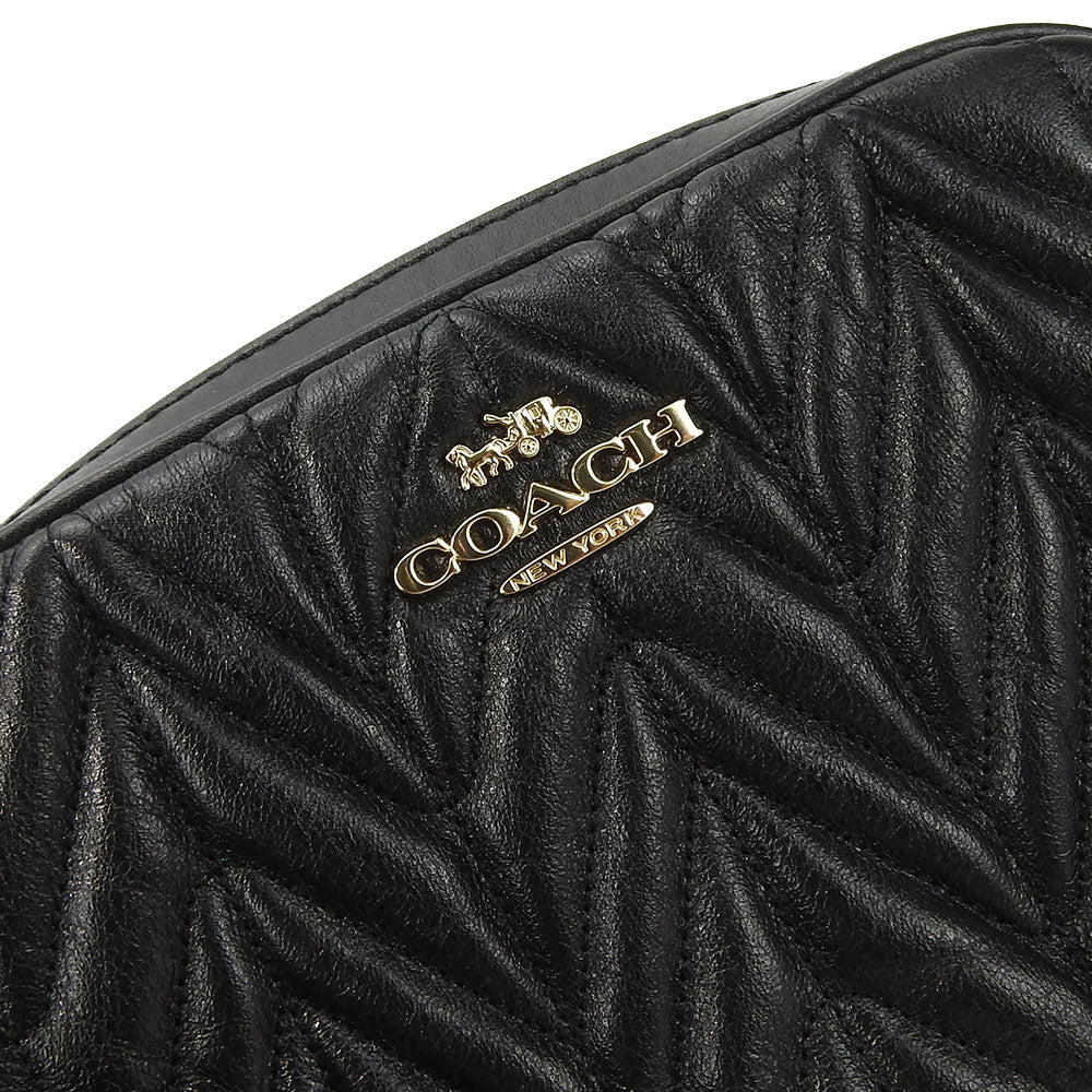 COACH Waist bag F38678 leather black Women Used Authentic