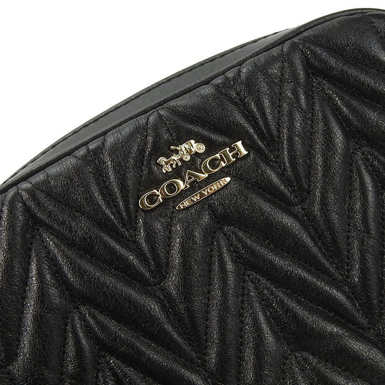 COACH Waist bag F38678 leather black Women Used Authentic