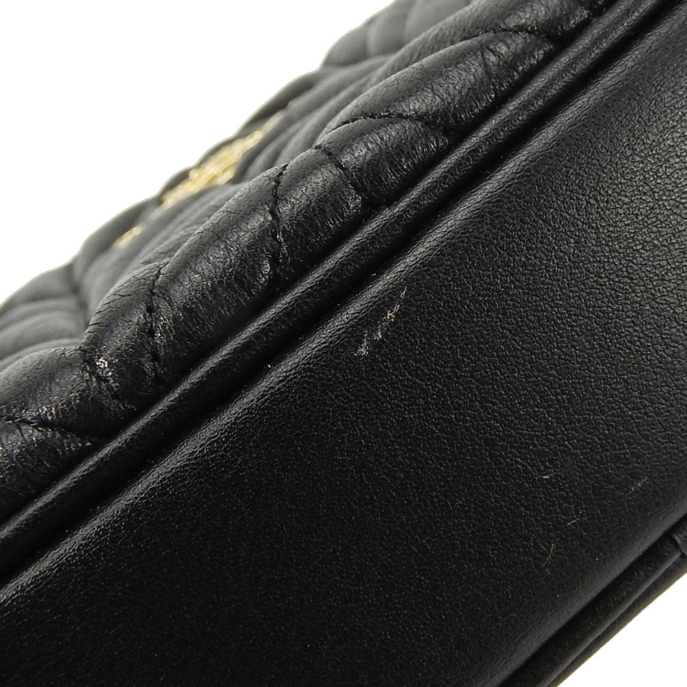 COACH Waist bag F38678 leather black Women Used Authentic