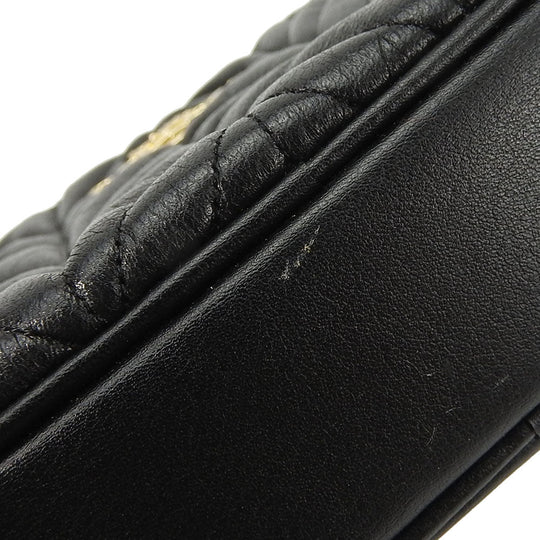 COACH Waist bag F38678 leather black Women Used Authentic