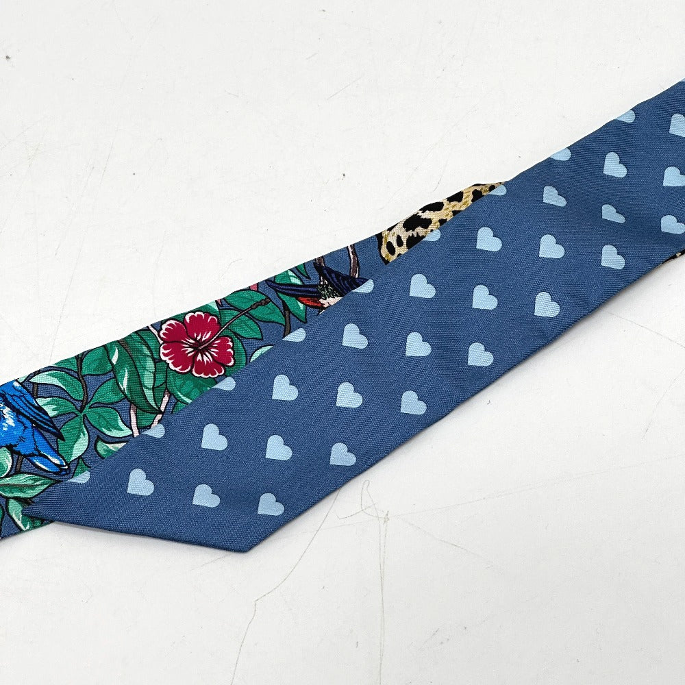HERMES scarf silk blue Jungle Love Love Jungle Love Love Women Used Authentic
