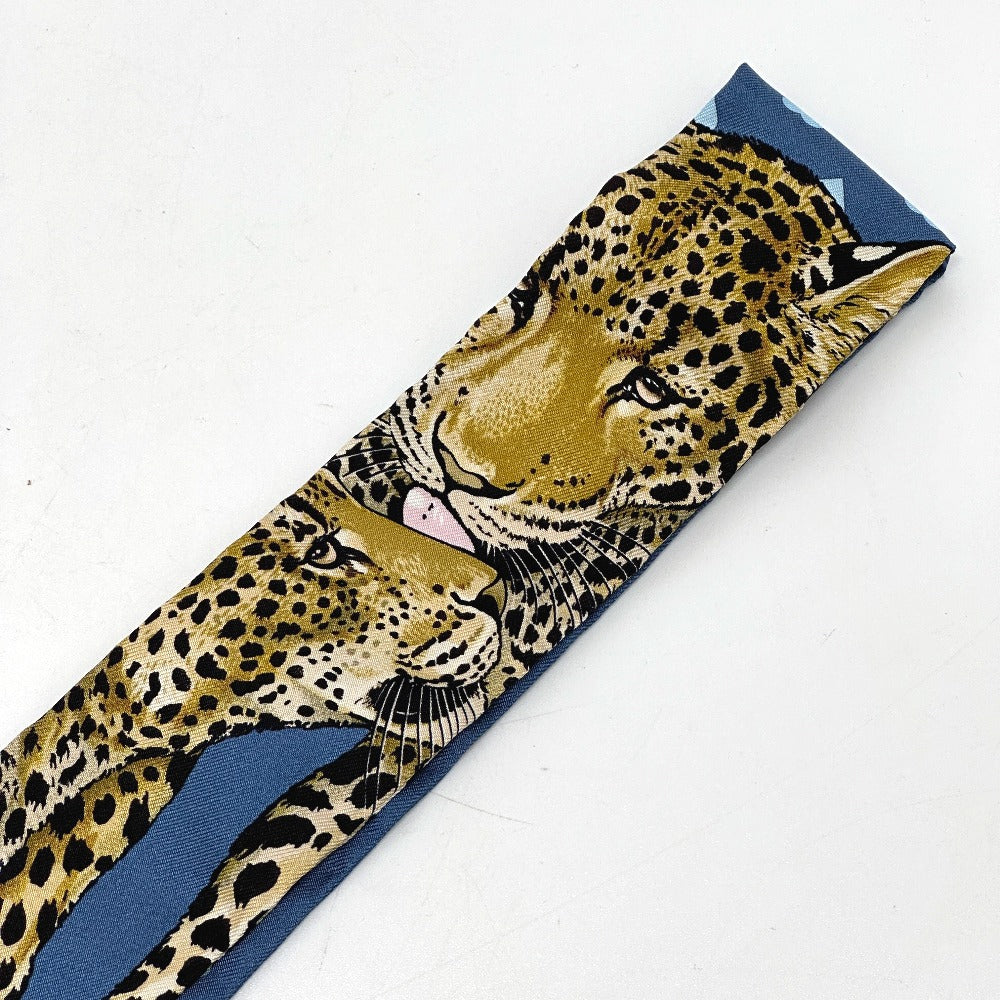 HERMES scarf silk blue Jungle Love Love Jungle Love Love Women Used Authentic