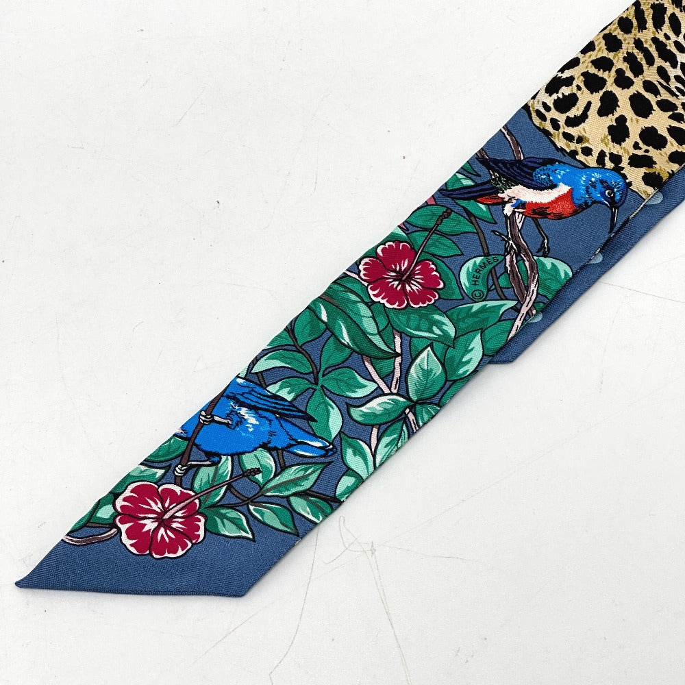 HERMES scarf silk blue Jungle Love Love Jungle Love Love Women Used Authentic