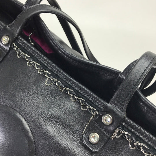 mastermind JAPAN Tote Bag leather black Men's Women Skull unisex(Unisex) Used Authentic