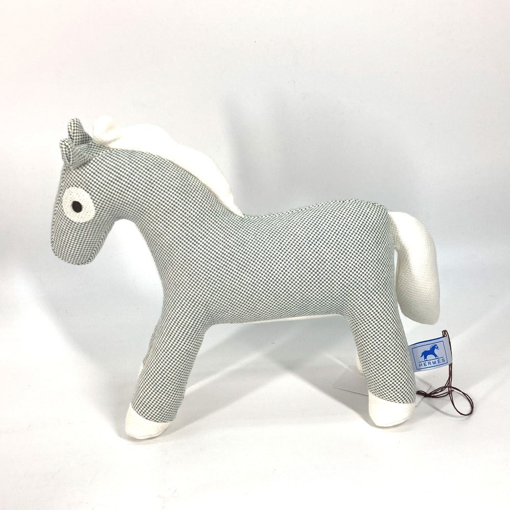 HERMES Plush Doll cotton blue horse cheval Cheval Honore Epoppe Horse Kids Used Authentic