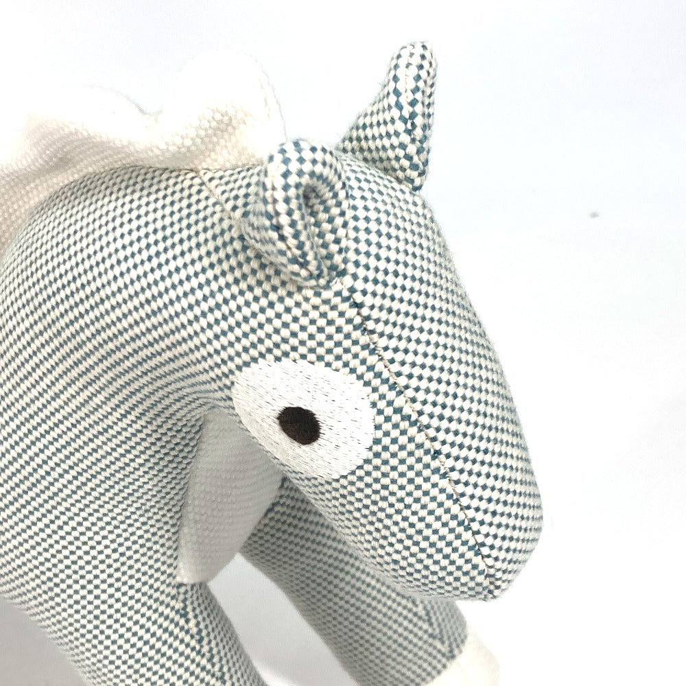 HERMES Plush Doll cotton blue horse cheval Cheval Honore Epoppe Horse Kids Used Authentic