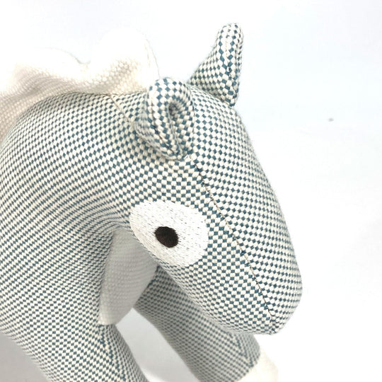 HERMES Plush Doll cotton blue horse cheval Cheval Honore Epoppe Horse Kids Used Authentic