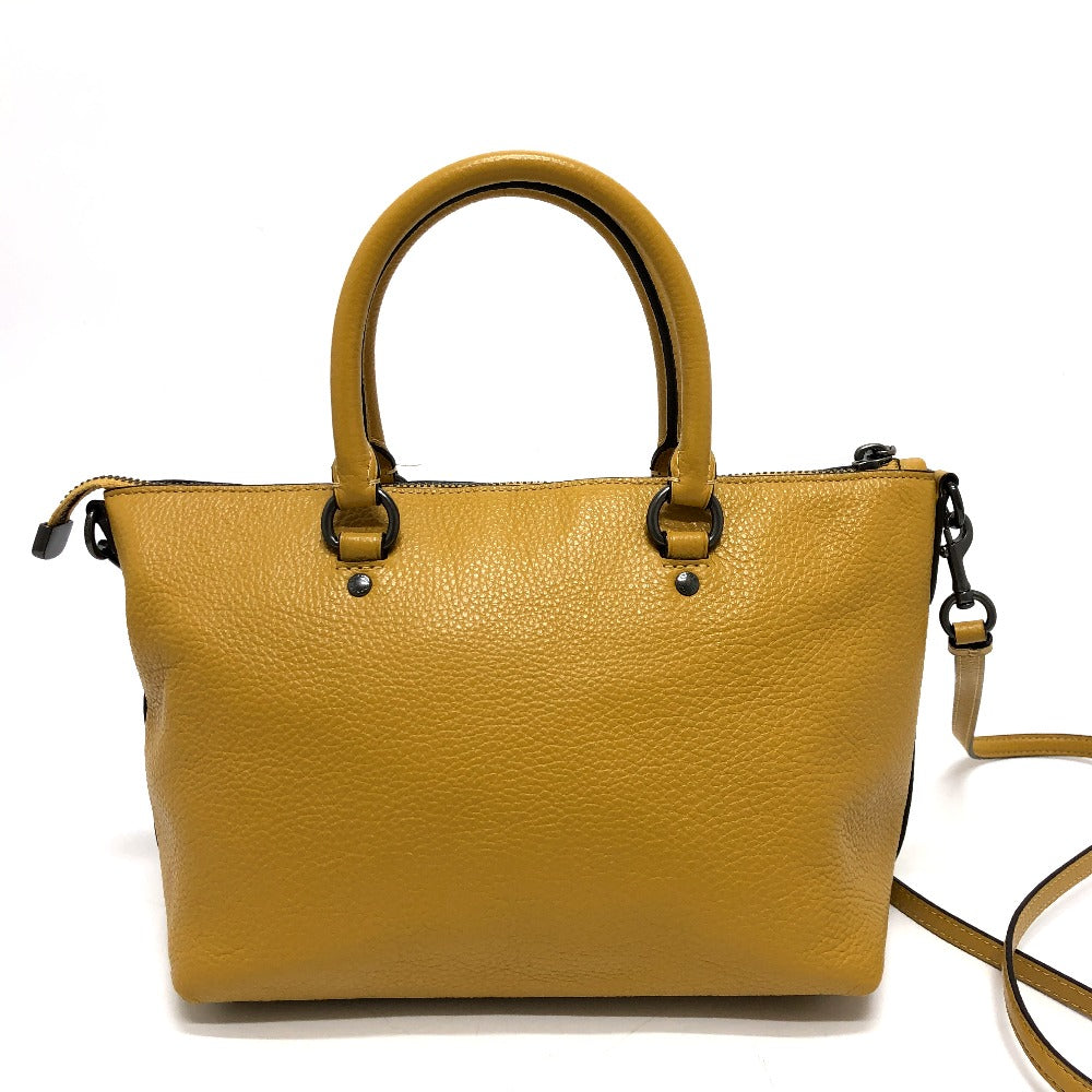 COACH Handbag F31466 leather yellow Mini Emma Satchel Women Used Authentic