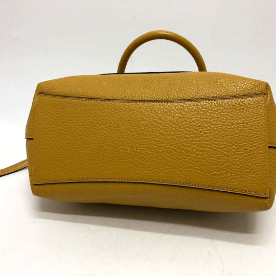 COACH Handbag F31466 leather yellow Mini Emma Satchel Women Used Authentic