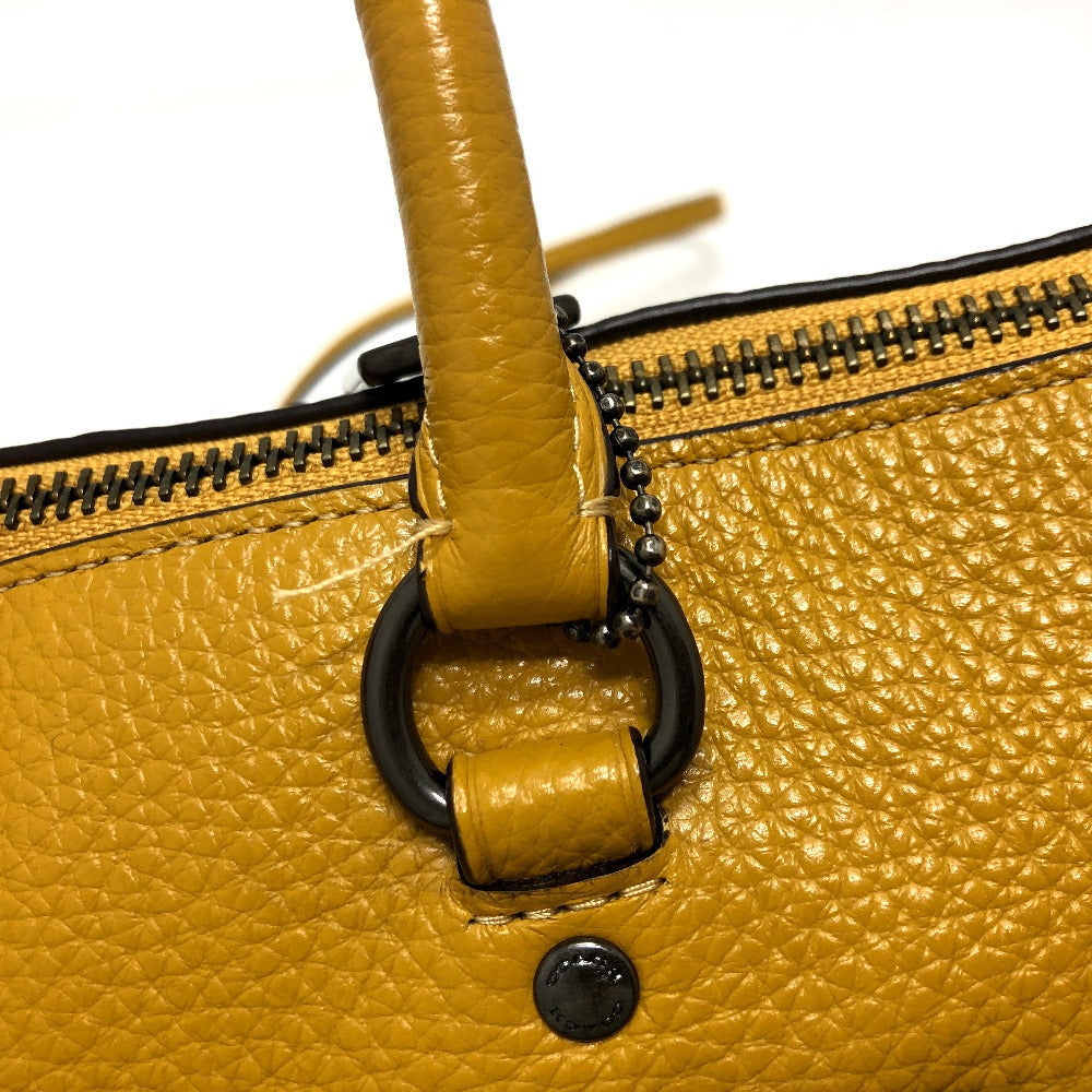 COACH Handbag F31466 leather yellow Mini Emma Satchel Women Used Authentic