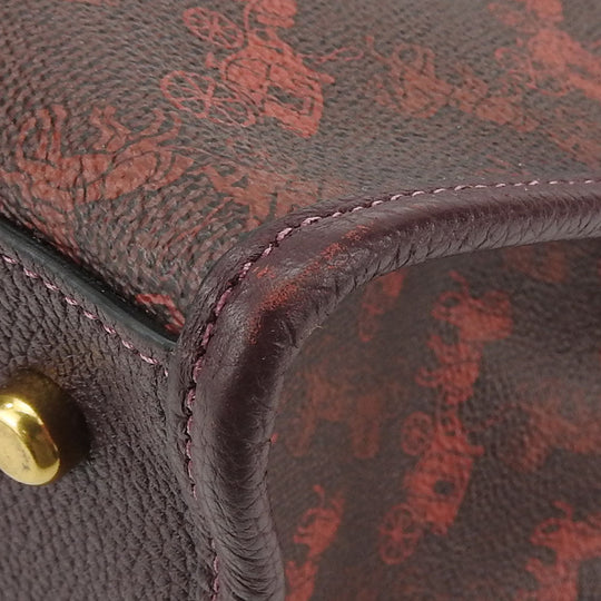 COACH Tote Bag 89143 Coated canvas, Leather, Canvas Brown Hose & carriage Women Used Authentic