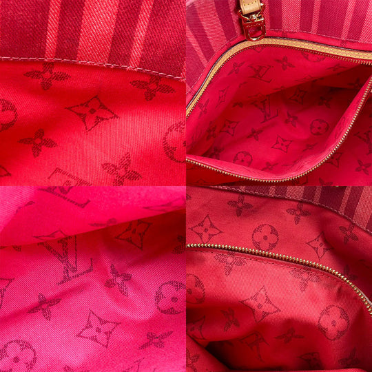 LOUIS VUITTON Tote Bag M94146 canvas Red plan soleil Hippo PM Women Used Authentic