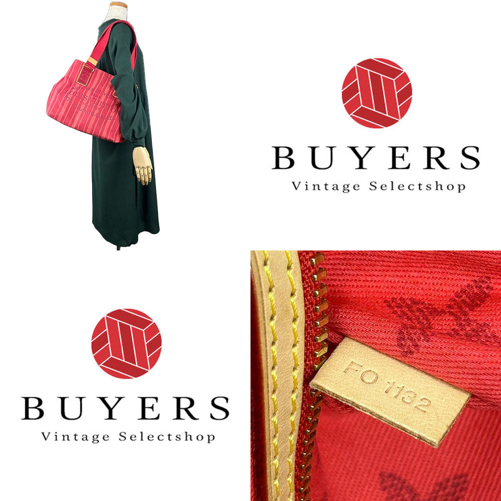 LOUIS VUITTON Tote Bag M94146 canvas Red plan soleil Hippo PM Women Used Authentic