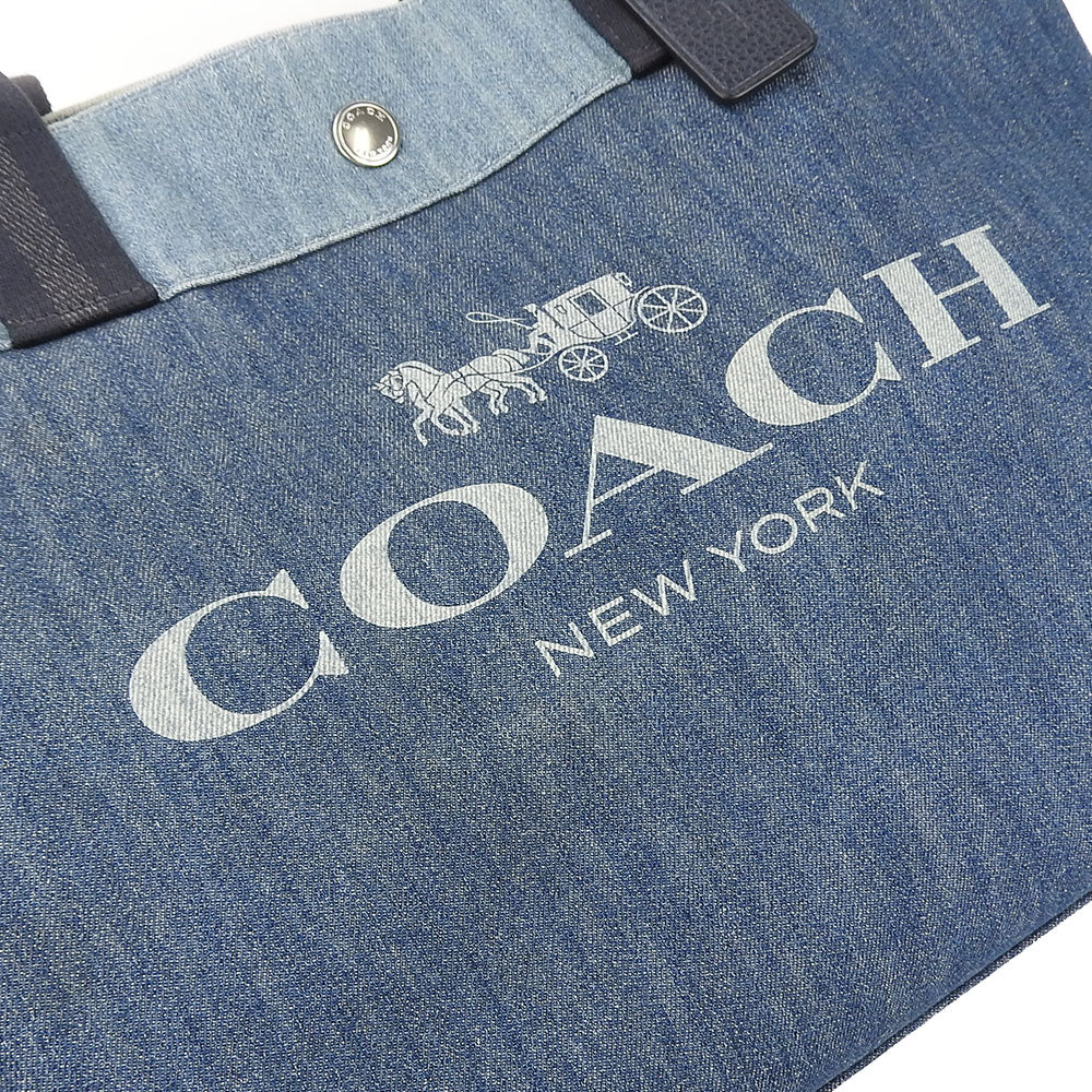COACH Tote Bag 91131 denim blue Women Used Authentic