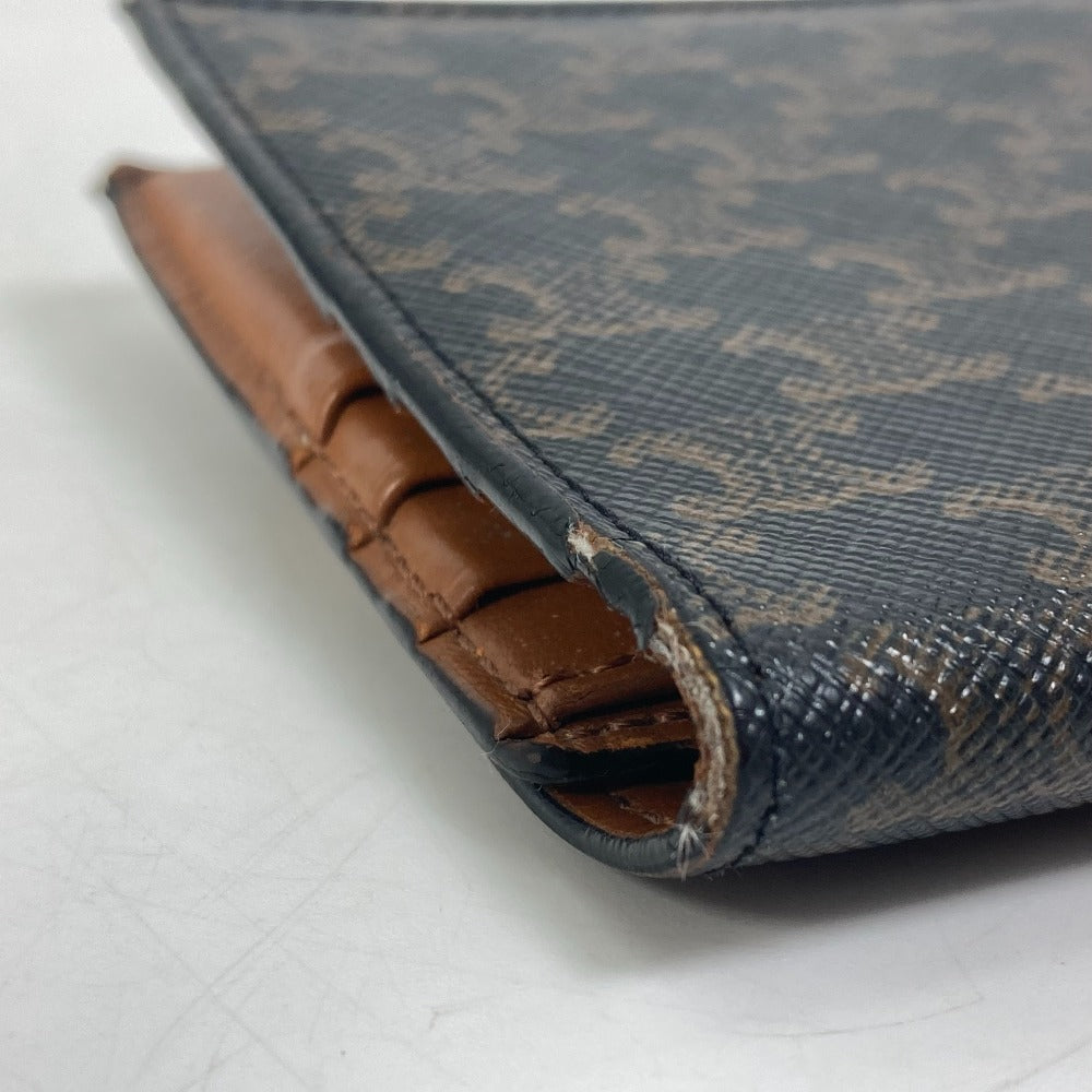 CELINE Folded wallet leather Brown Card Case triomphe wallet mens Secondhand Authentic