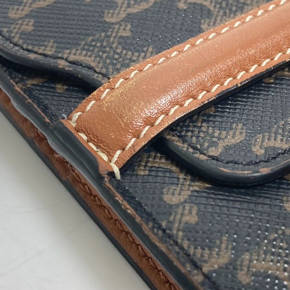 CELINE Folded wallet leather Brown Card Case triomphe wallet mens Secondhand Authentic