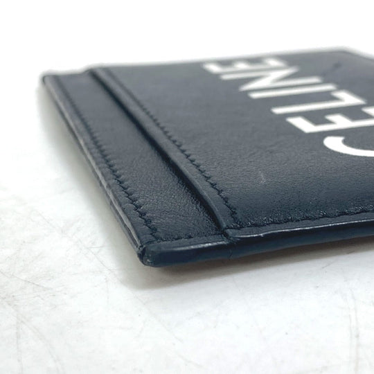 CELINE Card Case leather black Card holder logo mens Secondhand Authentic