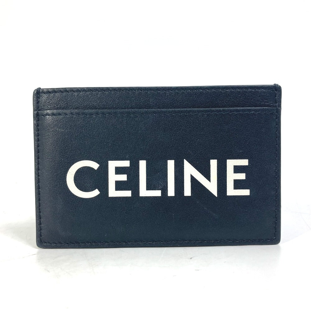 CELINE Card Case leather black Card holder logo mens Secondhand Authentic