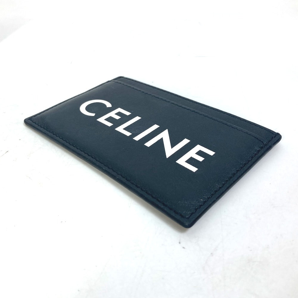 CELINE Card Case leather black Card holder logo mens Secondhand Authentic