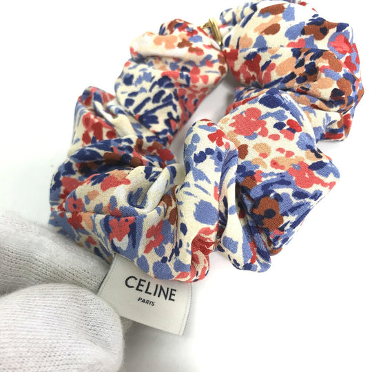 CELINE hair accessory silk Red Triomphe Women Used Authentic