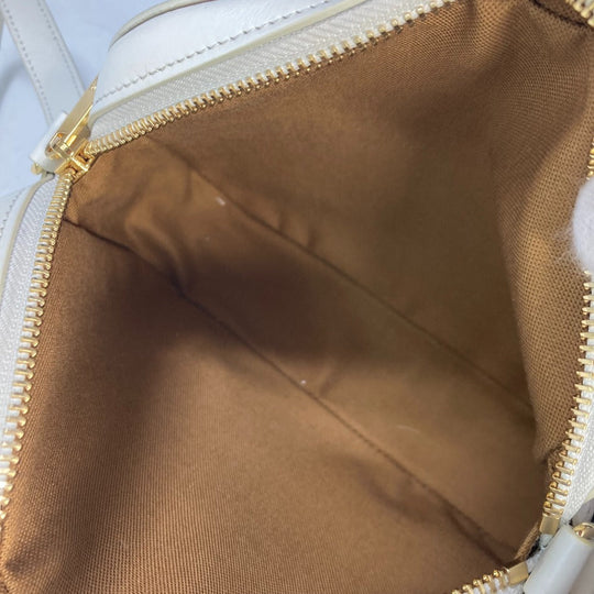 CELINE Shoulder Bag Canvas / leather Brown triomphe logo Women Used Authentic