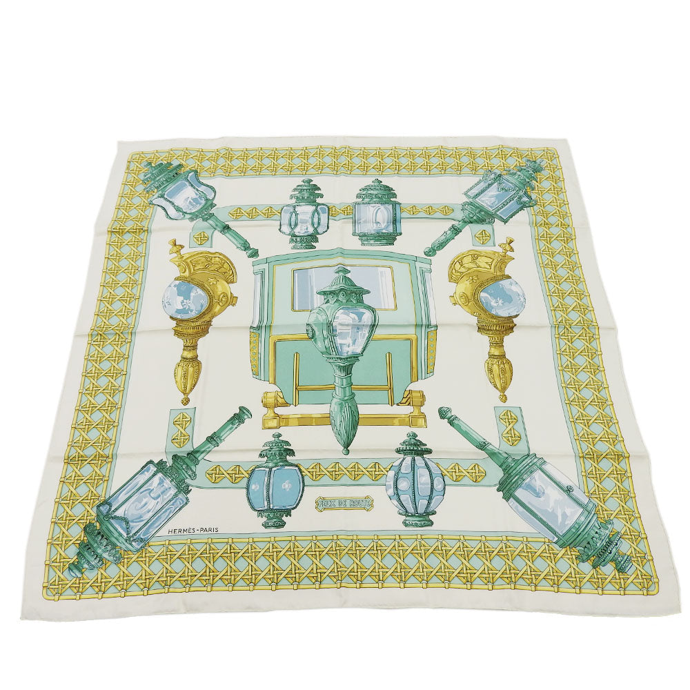 HERMES scarf silk green Carre90