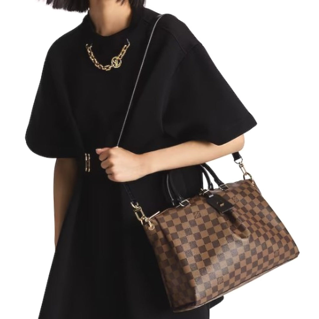 LOUIS VUITTON Tote Bag N45283 Damier canvas Brown 2WAY bag Odeon Tote MM Women Used Authentic