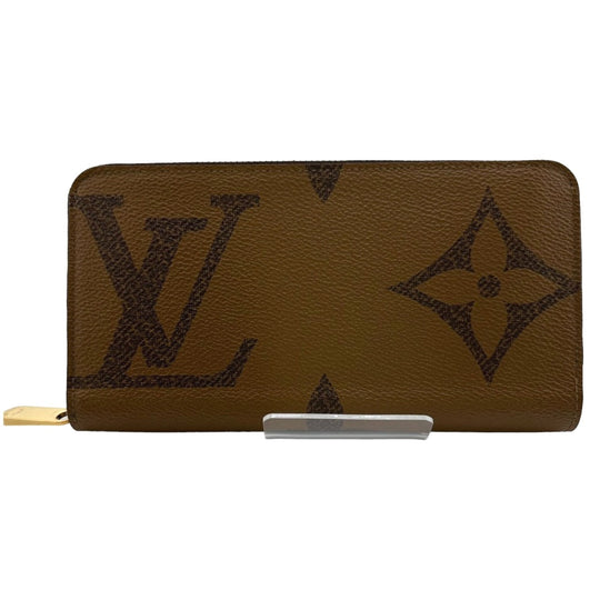 LOUIS VUITTON Long Wallet Purse M69353 Monogram canvas Brown Giant reverse Monogram Zippy wallet mens(Unisex) Used Authentic