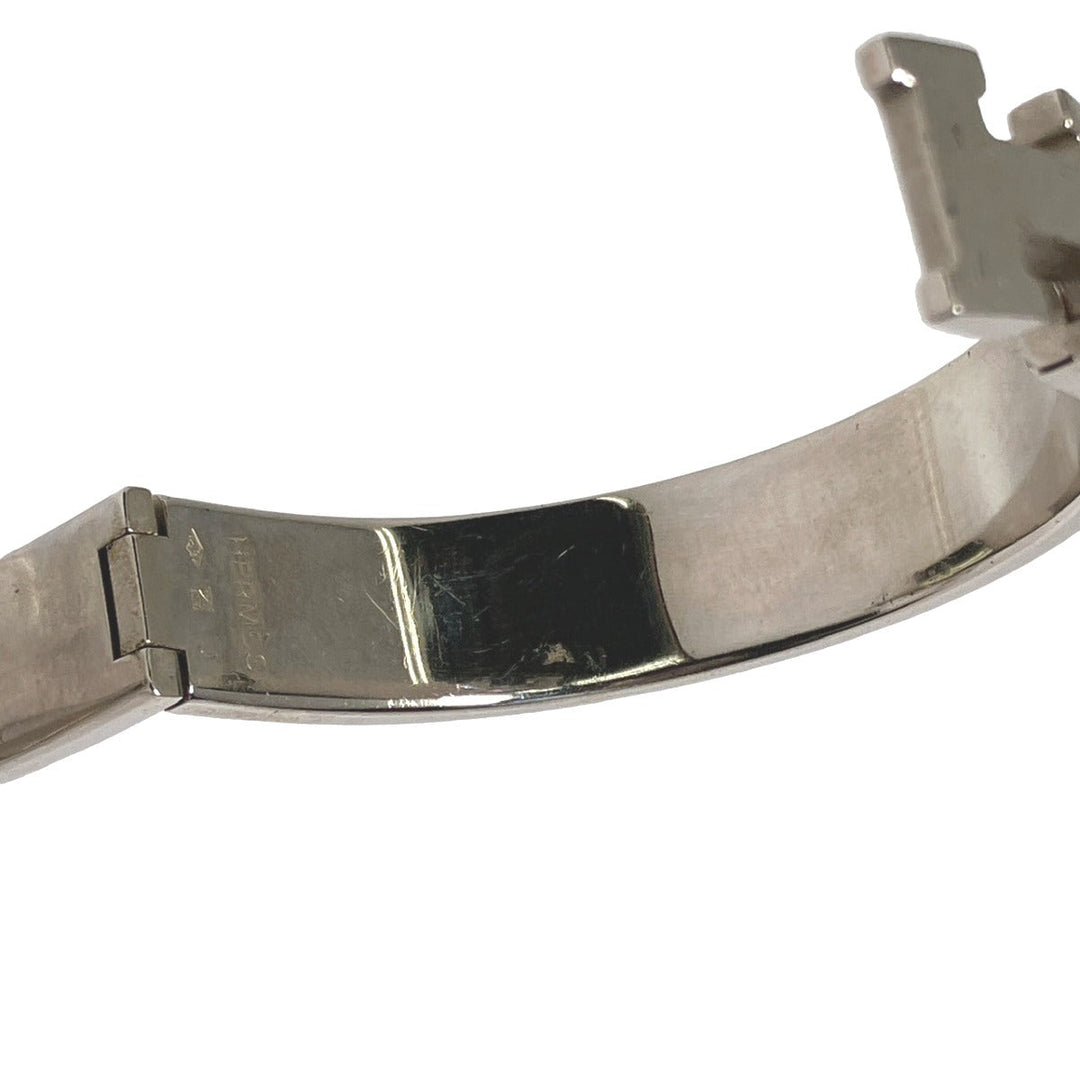 HERMES Bangle Metal, Gold Plated White x silver clicclac Stainless Steel