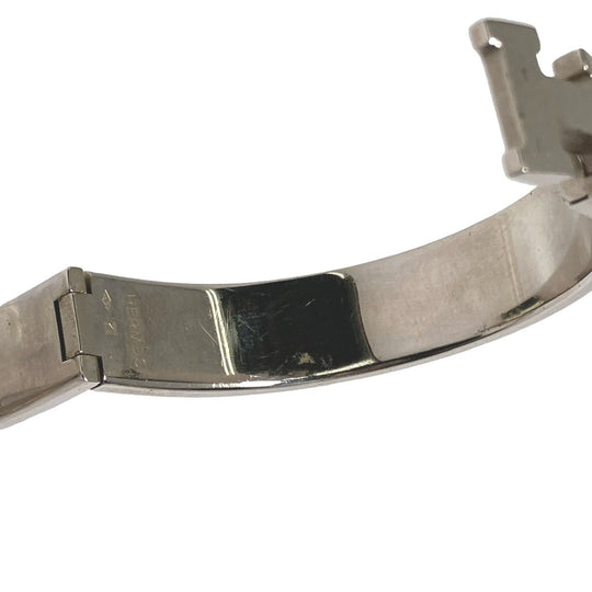 HERMES Bangle Metal, Gold Plated White x silver clicclac Stainless Steel