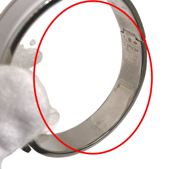 HERMES Bangle Metal, Gold Plated White x silver clicclac Stainless Steel