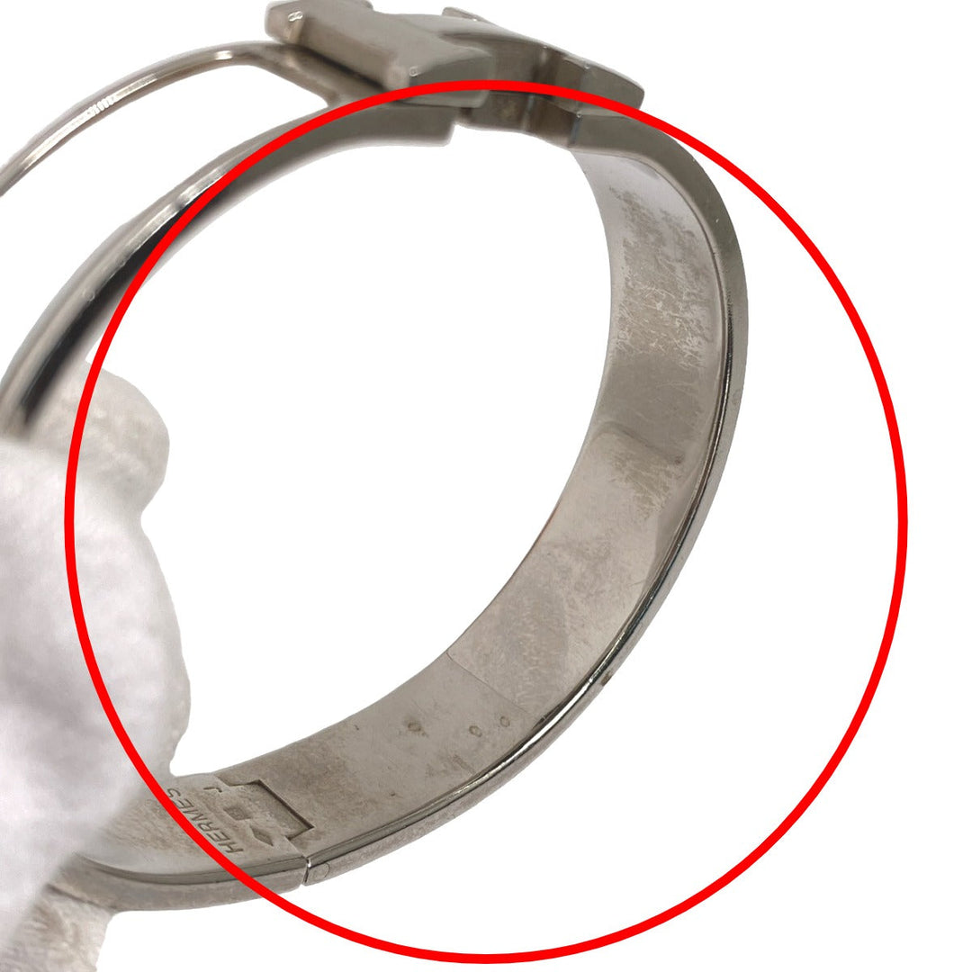 HERMES Bangle Metal, Gold Plated White x silver clicclac Stainless Steel