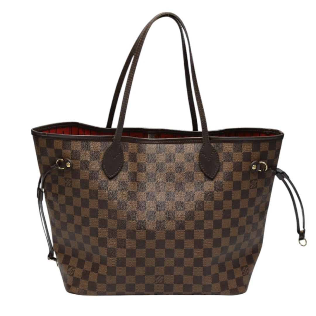 LOUIS VUITTON Tote Bag N51105 Damier canvas, leather Brown Shoulder Damier Neverfull MM Women Used Authentic
