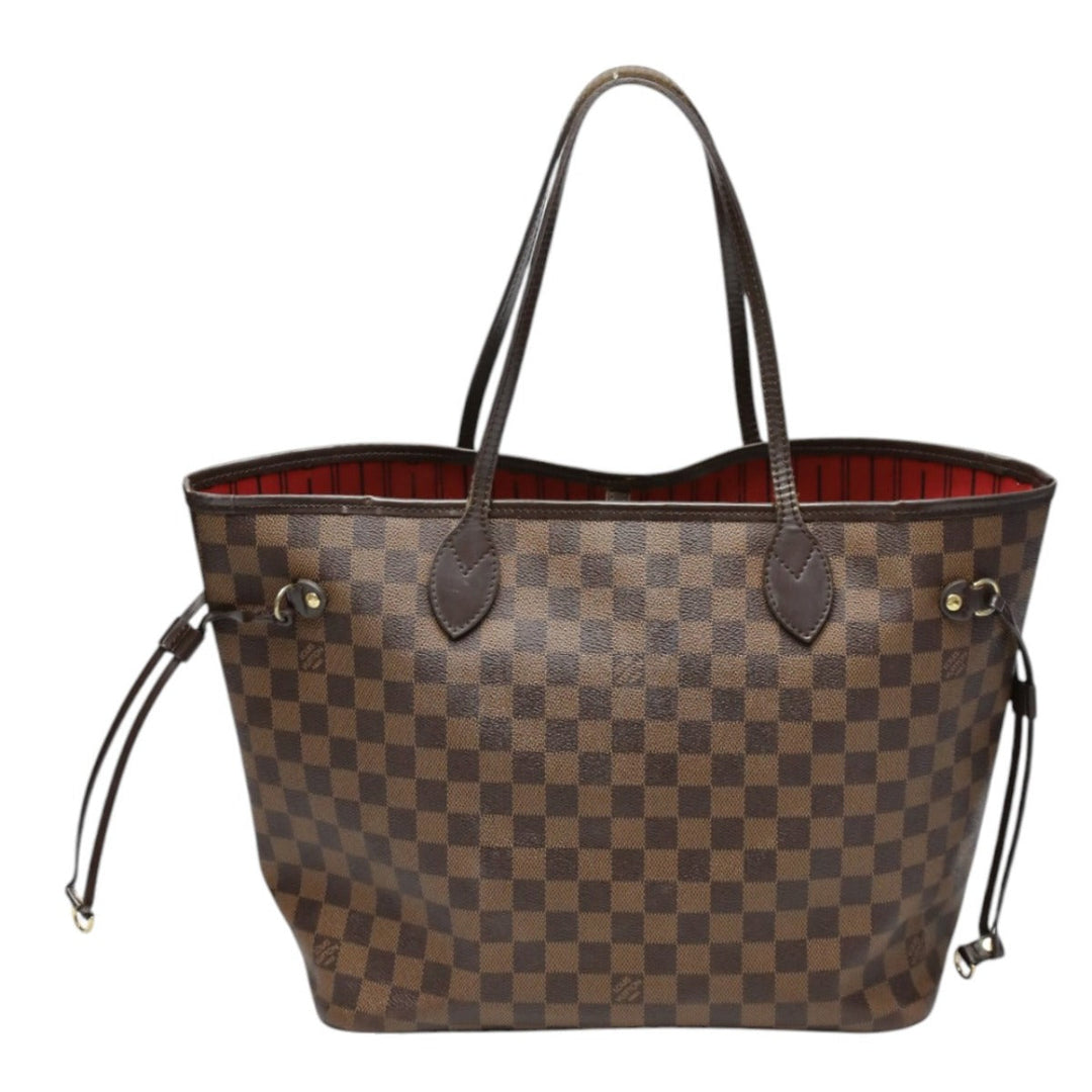 LOUIS VUITTON Tote Bag N51105 Damier canvas, leather Brown Shoulder Damier Neverfull MM Women Used Authentic