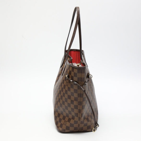 LOUIS VUITTON Tote Bag N51105 Damier canvas, leather Brown Shoulder Damier Neverfull MM Women Used Authentic