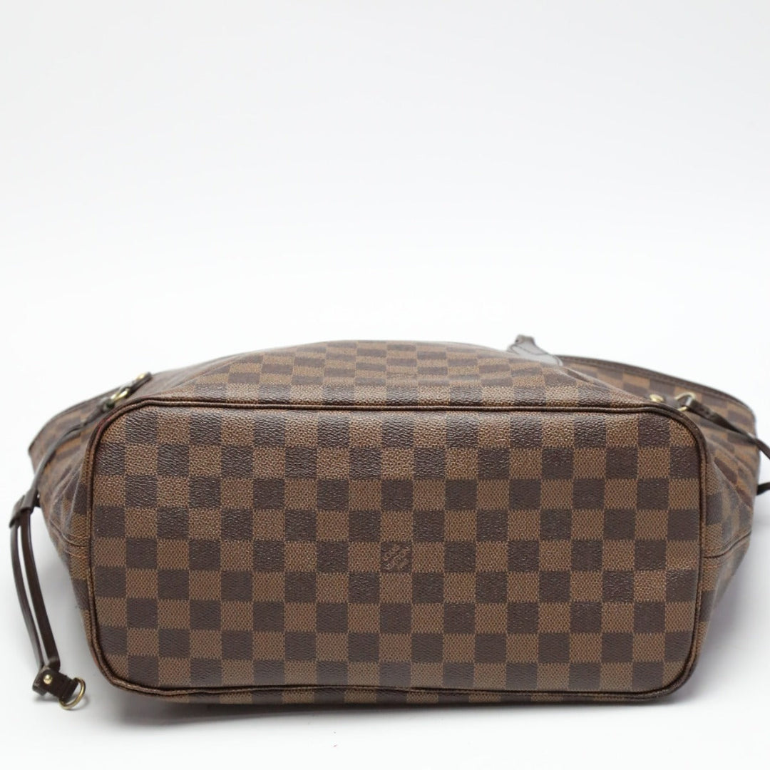 LOUIS VUITTON Tote Bag N51105 Damier canvas, leather Brown Shoulder Damier Neverfull MM Women Used Authentic
