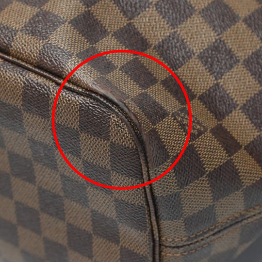 LOUIS VUITTON Tote Bag N51105 Damier canvas, leather Brown Shoulder Damier Neverfull MM Women Used Authentic