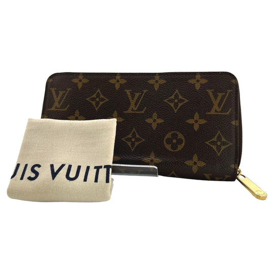 LOUIS VUITTON Long Wallet Purse M42616 Monogram canvas Brown Zip Around Monogram Zippy wallet mens(Unisex) Used Authentic