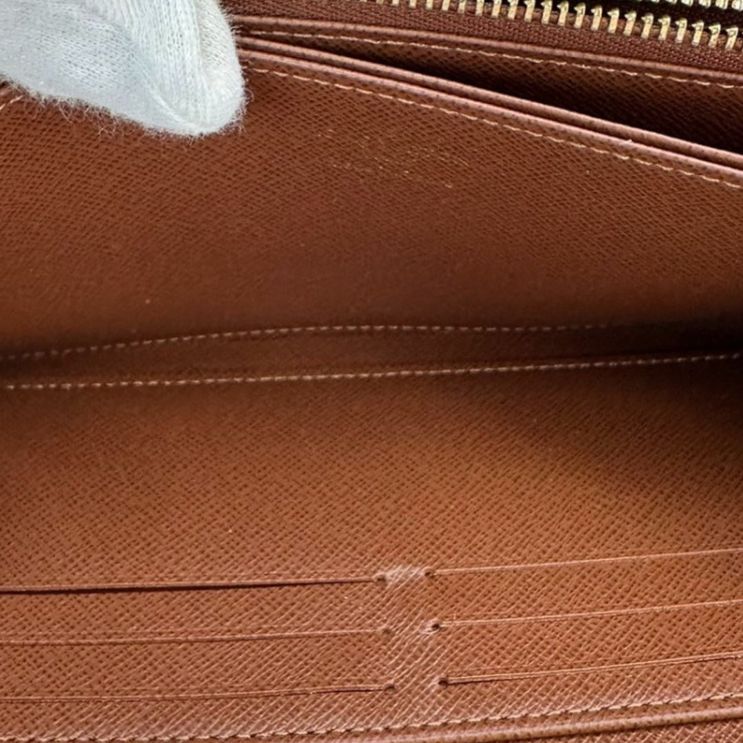 LOUIS VUITTON Long Wallet Purse M42616 Monogram canvas Brown Zip Around Monogram Zippy wallet mens(Unisex) Used Authentic