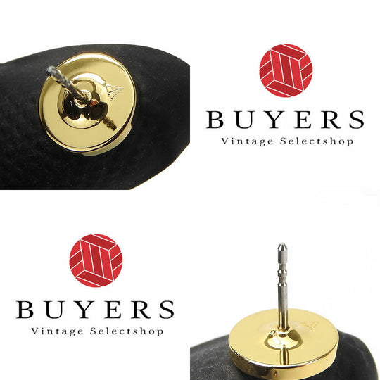 HERMES Pierce metal gold Chene Dunkle Women Used Authentic