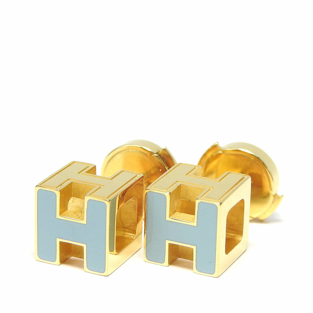 HERMES Pierce metal gold Cage de ash Women Used Authentic