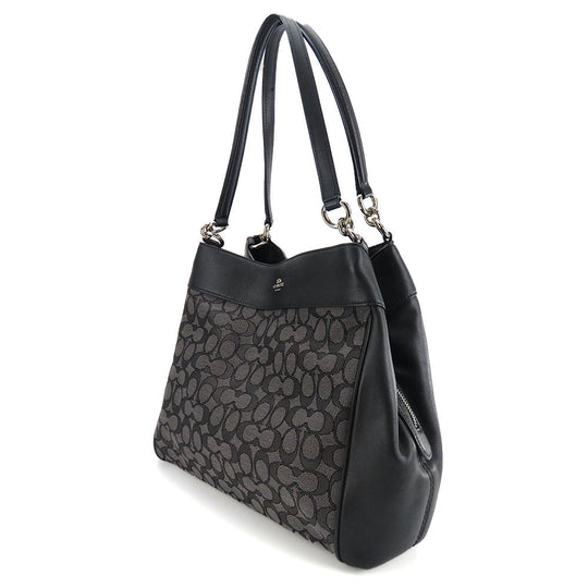 COACH Tote Bag F27579 Canvas, Leather black Women Used Authentic