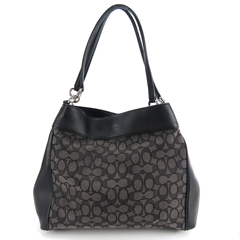 COACH Tote Bag F27579 Canvas, Leather black Women Used Authentic